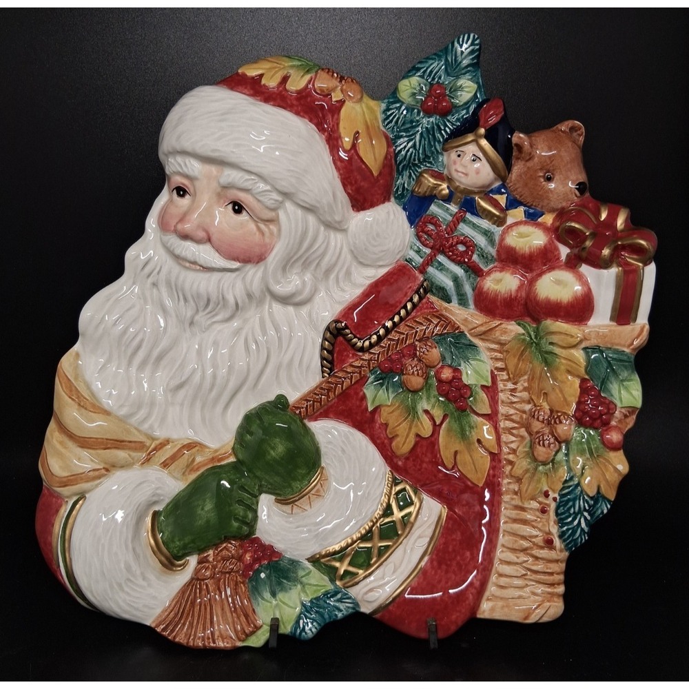 Holiday Solstice Christmas Santa Wall Decor Fitz and Floyd Classic/Discontinued